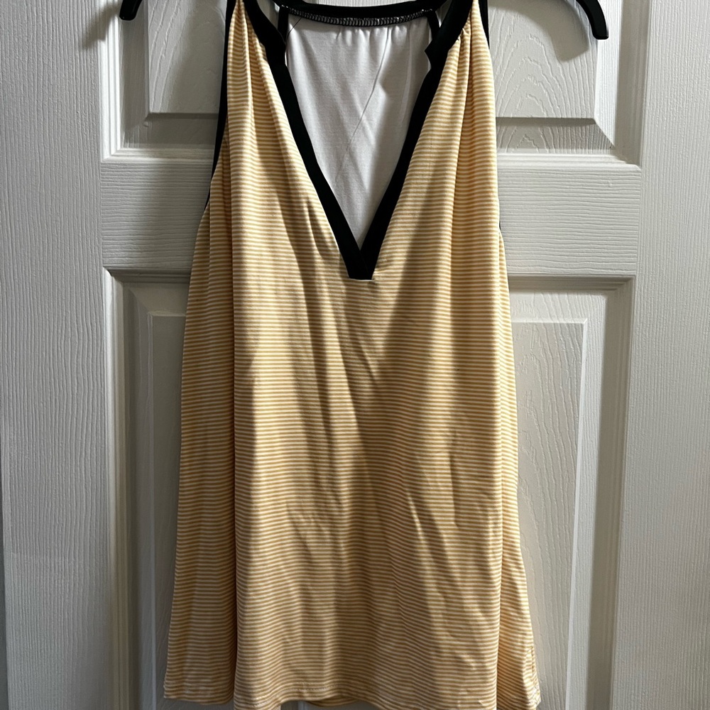 Striped Yellow and Black Women's tank top